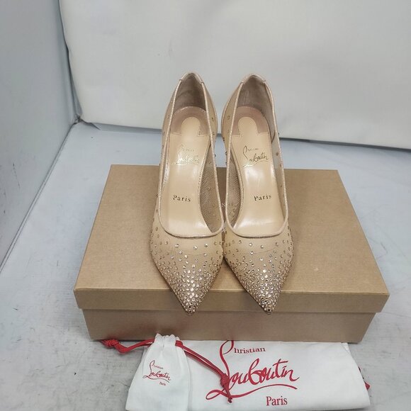 Christian Louboutin Follies Crystal Bridal Wedding Strass Pump - Picture 8 of 12